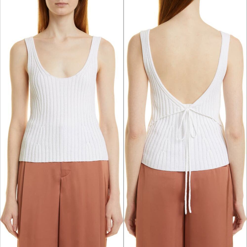 VINCE Tie Back Tank Size Large in White